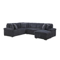 3-Piece Sectional with Pull-out Bed, Right Side Chaise and Hidden Storage 8317DGY*33LRC