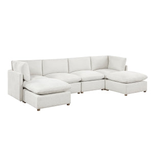 6-Piece Modular Sectional with Two Ottomans 8338BE*62CR2AC2OT