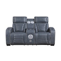 Power Double Reclining Love Seat with Center Console, Power Headrests, Storage Arms(Top and Side) ,Cup Holders, Wireless speakers with Sub-Woofer, Air Massage, Heat, LED Lighting and Charging Ports 8344BUE-2PWHM