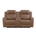Double Reclining Love Seat with Center Console 8347BRW-2