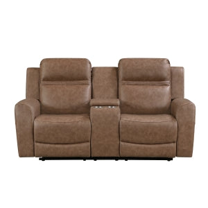 Double Reclining Love Seat with Center Console 8347BRW-2