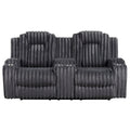 Double Reclining Love Seat with Center Console and Cup Holders 8348DGY-2