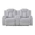 Double Reclining Love Seat with Center Console and Cup Holders 8348GRY-2