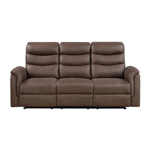 Double Reclining Sofa with Drop-down Cup Holders 8360BRW-3