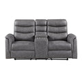 Double Glider Reclining Love Seat with Center Console 8360GRY-2