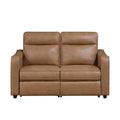 Power Double Reclining Love Seat with Curved Track Arms 8368BRW-2A2PW*