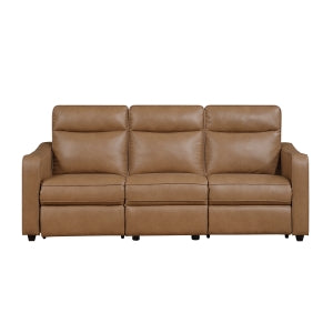 Power Double Reclining Sofa with Curved Track Arms 8368BRW-3A2PW*