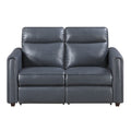 Power Double Reclining Love Seat with Rounded Track Arms 8368NVY-2A1PW*