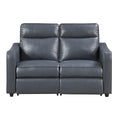 Power Double Reclining Love Seat with Curved Track Arms 8368NVY-2A2PW*