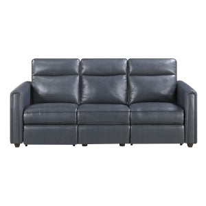 Power Double Reclining Sofa with Rounded Track Arms 8368NVY-3A1PW*