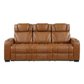 Power Double Reclining Sofa with Center Drop-Down Cup Holders, Power Headrests, Storage Arms with Cup holders, Reading Lights, Wireless Charger, Air Massage and Heat, LED Lighting and Charging Ports 8449BR-3PWHM