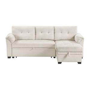 2-Piece Reversible Sectional with Pull-out Bed, Reversible Chaise and Hidden Storage 8477BEG*SC