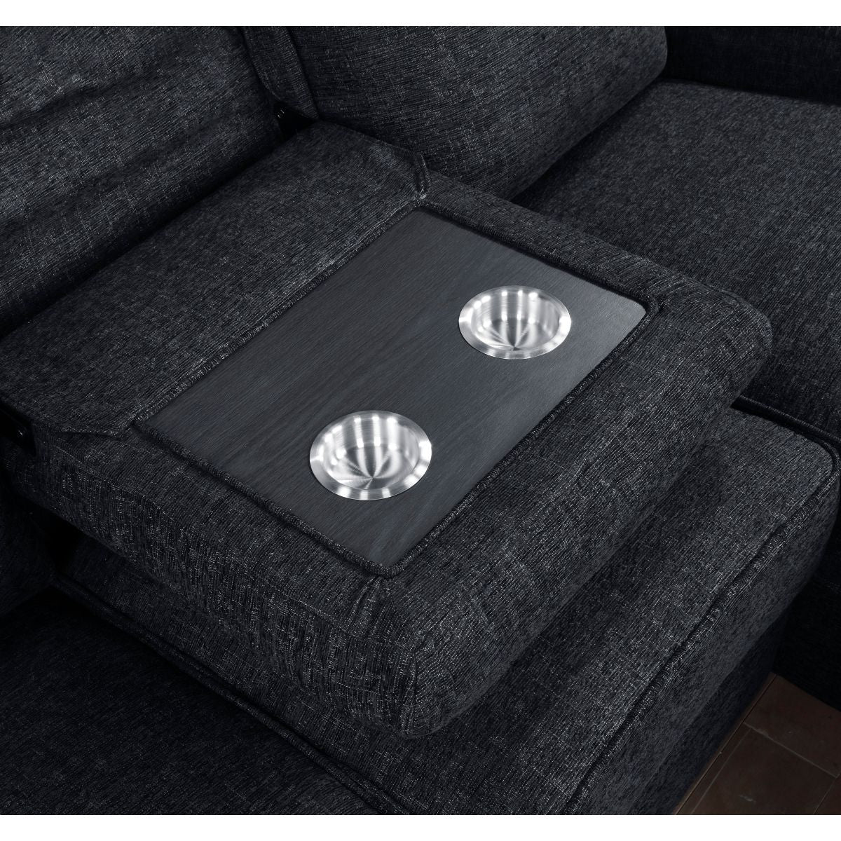 2 Pc Reclining Sectional, Ebony