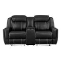 Double Reclining Love Seat with Center Console, Receptacles and USB Ports 8516BK-2
