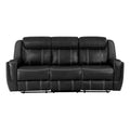 Double Reclining Sofa with Center Drop-Down Cup Holders,Storage Pouch, Receptacles and USB Ports 8516BK-3