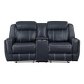 Double Reclining Love Seat with Center Console, Receptacles and USB Ports 8516BU-2
