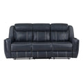 Double Reclining Sofa with Center Drop-Down Cup Holders,Storage Pouch, Receptacles and USB Ports 8516BU-3