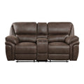 Double Reclining Love Seat with Center Console 8517BRW-2