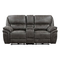 Power Double Reclining Love Seat with Center Console 8517GRY-2PW