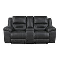 Double Reclining Love Seat with Center Console 8538BK-2
