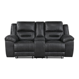 Double Reclining Love Seat with Center Console 8538BK-2