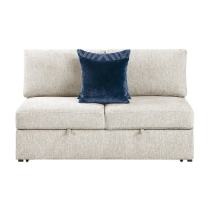 Convertible Armless 2-Seater with Pull-out Bed and Click Motion Back 8548BE-2ACL