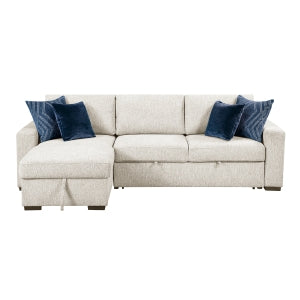 2-Piece Sectional with Reversible Chaise, Pull-out Bed and Hidden Storage, Click Motion Back 8548BE*3VC2ACLA