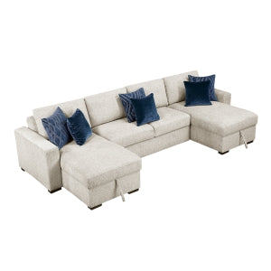 3-Piece Sectional with Convertible and Reversible Chaise, Hidden Storage, Click Motion Back 8548BE*42VC2AA