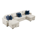 3-Piece Sectional with Reversible Chaises, Pull-out Bed and Hidden Storage, Click Motion Back 8548BE*42VC2ACLA