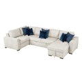 4-Piece Sectional with Reversible Chaise, Pull-out Bed and Hidden Storage 8548BE*5VC2ACLCRACA