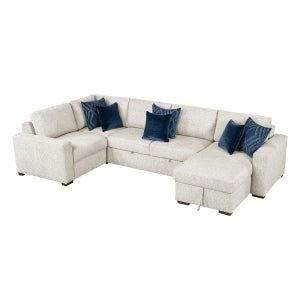 4-Piece Sectional with Reversible Chaise, Pull-out Bed and Hidden Storage 8548BE*5VC2ACLCRACA