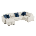 4-Piece Sectional with Convertible and Reversible Chaise, Hidden Storage, Click Motion Back 8548BE*5VC2ACRACA