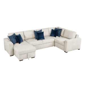 4-Piece Sectional with Convertible and Reversible Chaise, Hidden Storage, Click Motion Back 8548BE*5VC2ACRACA