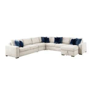5-Piece Sectional with Reversible Chaise, Pull-out Bed and Hidden Storage 8548BE*6VC2ACR2ACL...