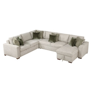 4-Piece Sectional with Reversible Chaise, Pull-out Bed and Hidden Storage 8548*5VC2ACR2ACLA