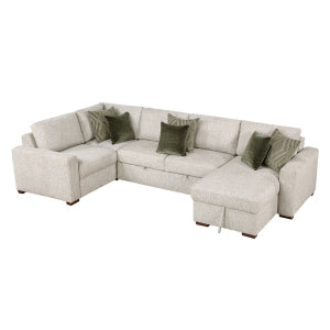 4-Piece Sectional with Reversible Chaise, Pull-out Bed and Hidden Storage 8548*5VC2ACLCRACA