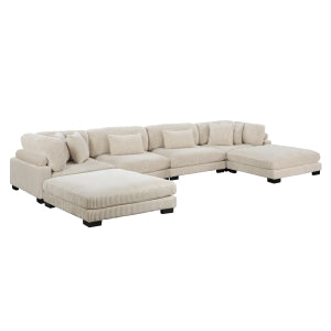 6-Piece Modular Sectional with Ottomans 8555BE*2CR2AC2OT