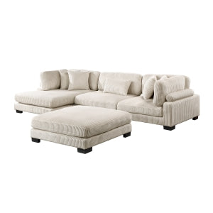 4-Piece Modular Sectional with Reversible Chaise and Ottoman 8555BE*CRACVCOT