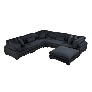 6-Piece Modular Sectional with Ottoman 8555BK*3CR2ACOT