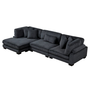 3-Piece Modular Sectional with Reversible Chaise 8555BK*CRACVC
