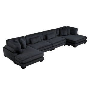 4-Piece Modular Sectional with Reversible Chaise 8555BK*2AC2VC