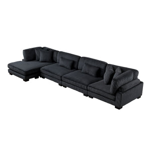 4-Piece Modular Sectional with Reversible Chaise 8555BK*CR2ACVC