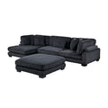 4-Piece Modular Sectional with Reversible Chaise and Ottoman 8555BK*CRACVCOT