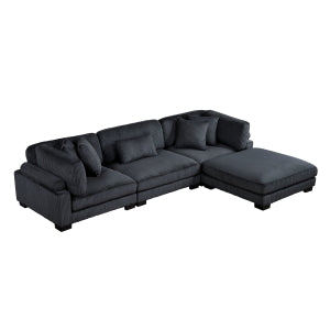 4-Piece Modular Sectional with Ottoman 8555BK*4OT