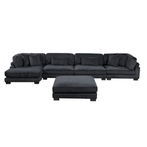5-Piece Modular Sectional with Reversible Chaise and Ottoman 8555BK*CR2ACVCOT