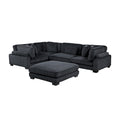 5-Piece Modular Sectional with Ottoman 8555BK*3CRACOT