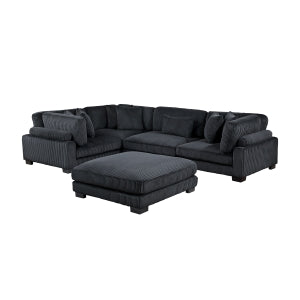 5-Piece Modular Sectional with Ottoman 8555BK*3CRACOT