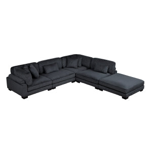 5-Piece Modular Sectional with Ottoman 8555BK*5OT