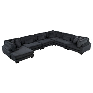 6-Piece Modular Sectional with Reversible Chaise 8555BK*2CR3ACVC