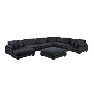 7-Piece Modular Sectional with Reversible Chaise and Ottoman 8555BK*2CR3ACVCOT